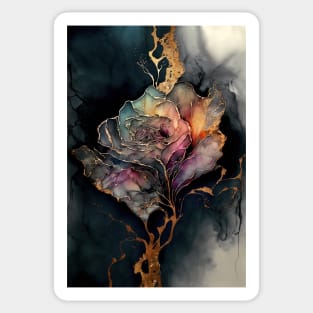 Dried Rose - Abstract Alcohol Ink Resin Art Sticker